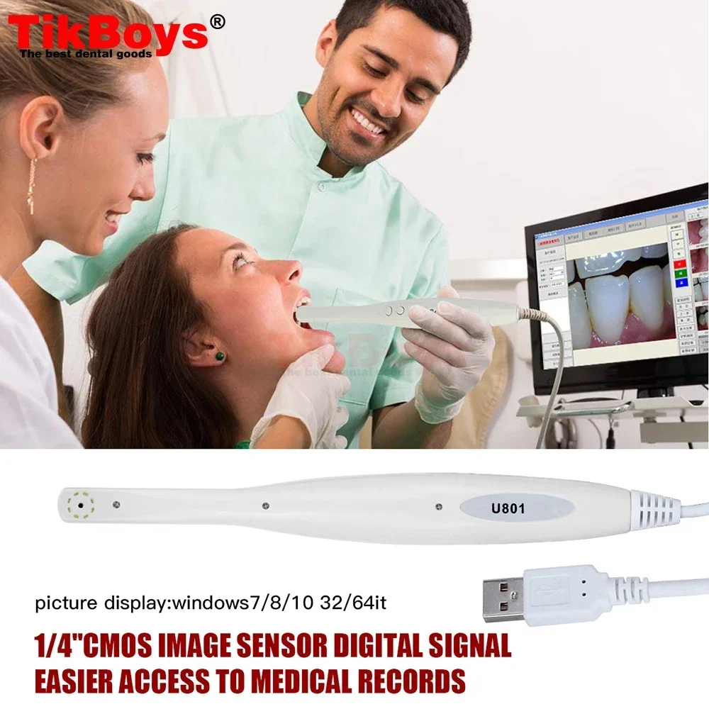 1/4 sensor usb dental digital endoscópio oral câmera intraoral 8 branco frio led luz de alta resolução tv mais recente cmos