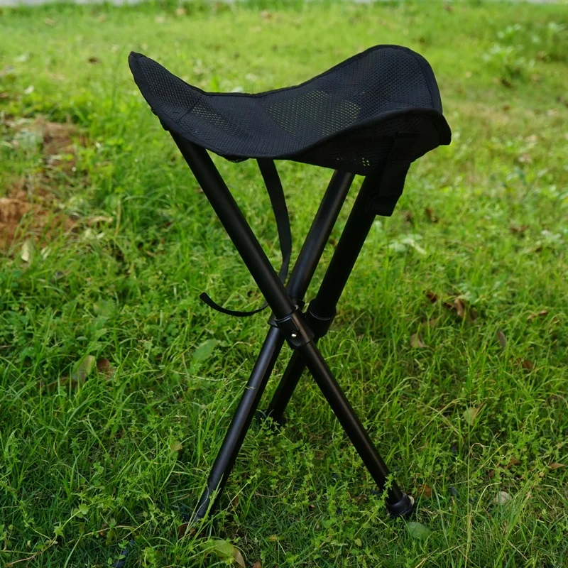 

Outdoor large triangular stool aluminum alloy portable fishing tripod chair folding bench camping picnic