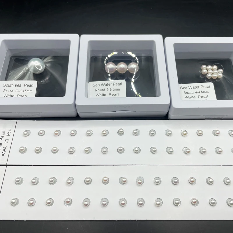 

5A Natural Seawater Japan Akoya White Pearl Beads High Quality Strong Light Half Hole Gifts DIY Necklace Bracelet Earring