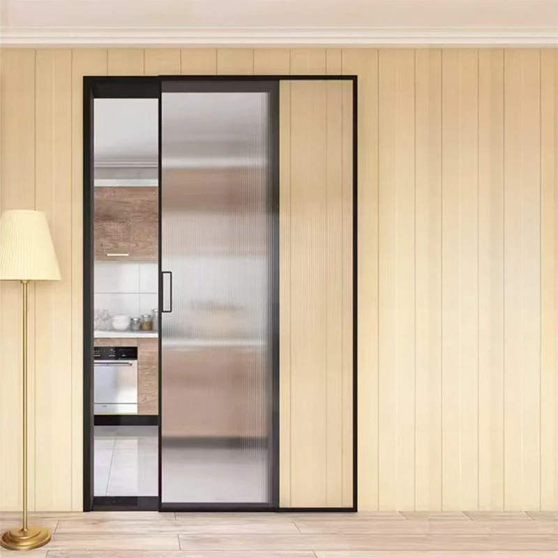 Perfect System Aluminum Ghost Door, Modern Trackless Hidden Glass Door, Kitchen Sliding Door