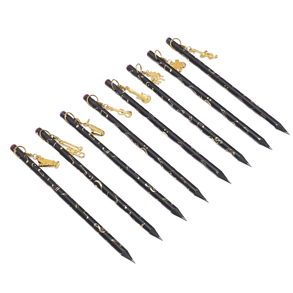 8Pcs ​Pre-Sharpened​ Music Pencil​ ​Diamond Top​ ​Music Themed​ ​Artist Pencil​ ​Beautiful Musical Instruments Pendant