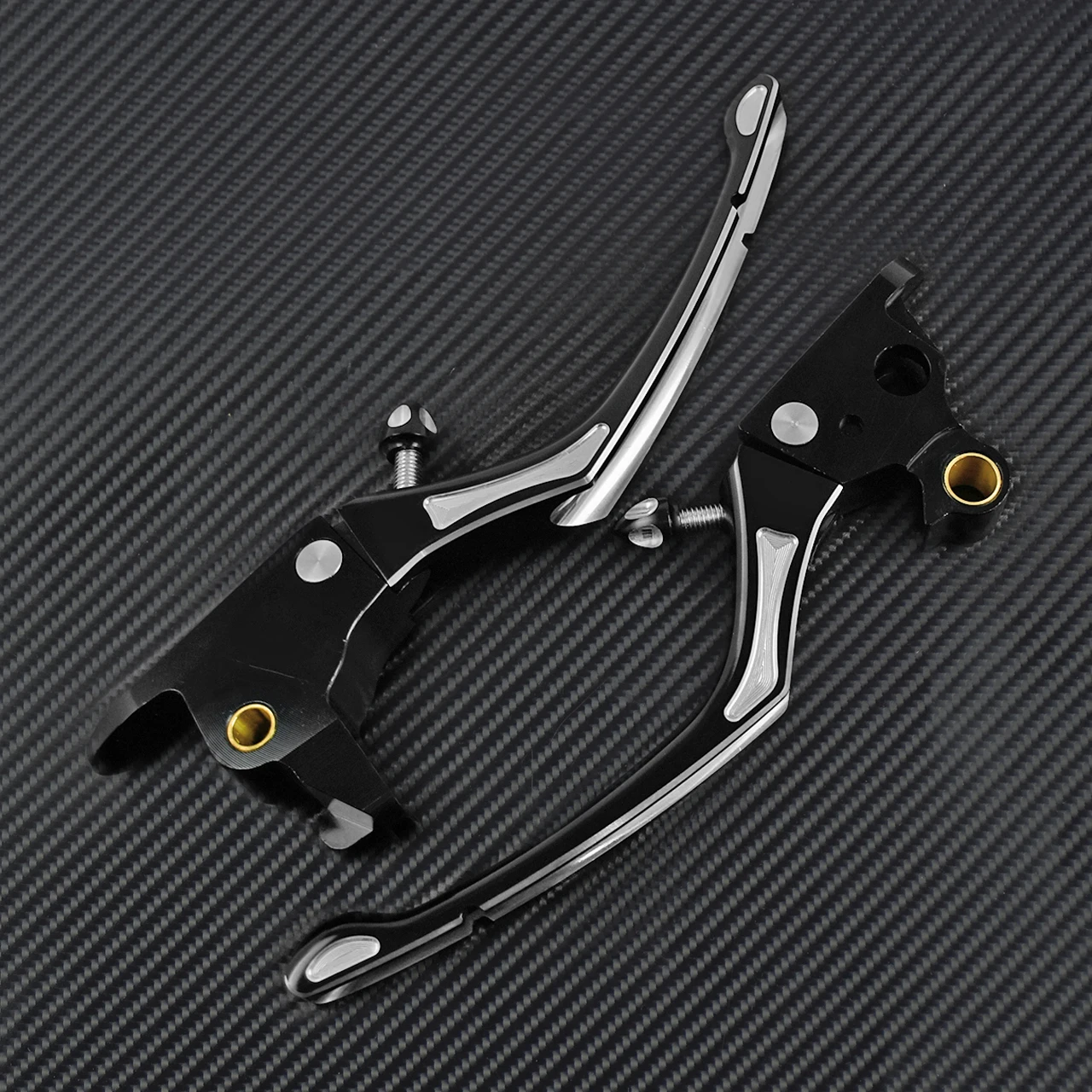 Motorcycle Adjustable Brake Clutch Lever CNC Black/Chrome For Harley Softail Heritage Breakout Street Bob FXLR Deluxe FLSB 15-17