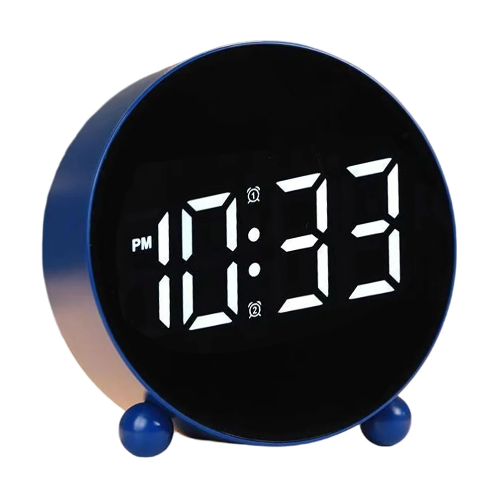 12cm X 11cm LED Screen LED Digital Clock Alarm Clock Compact Desktop Design Large LED Display Two Independent Alarms