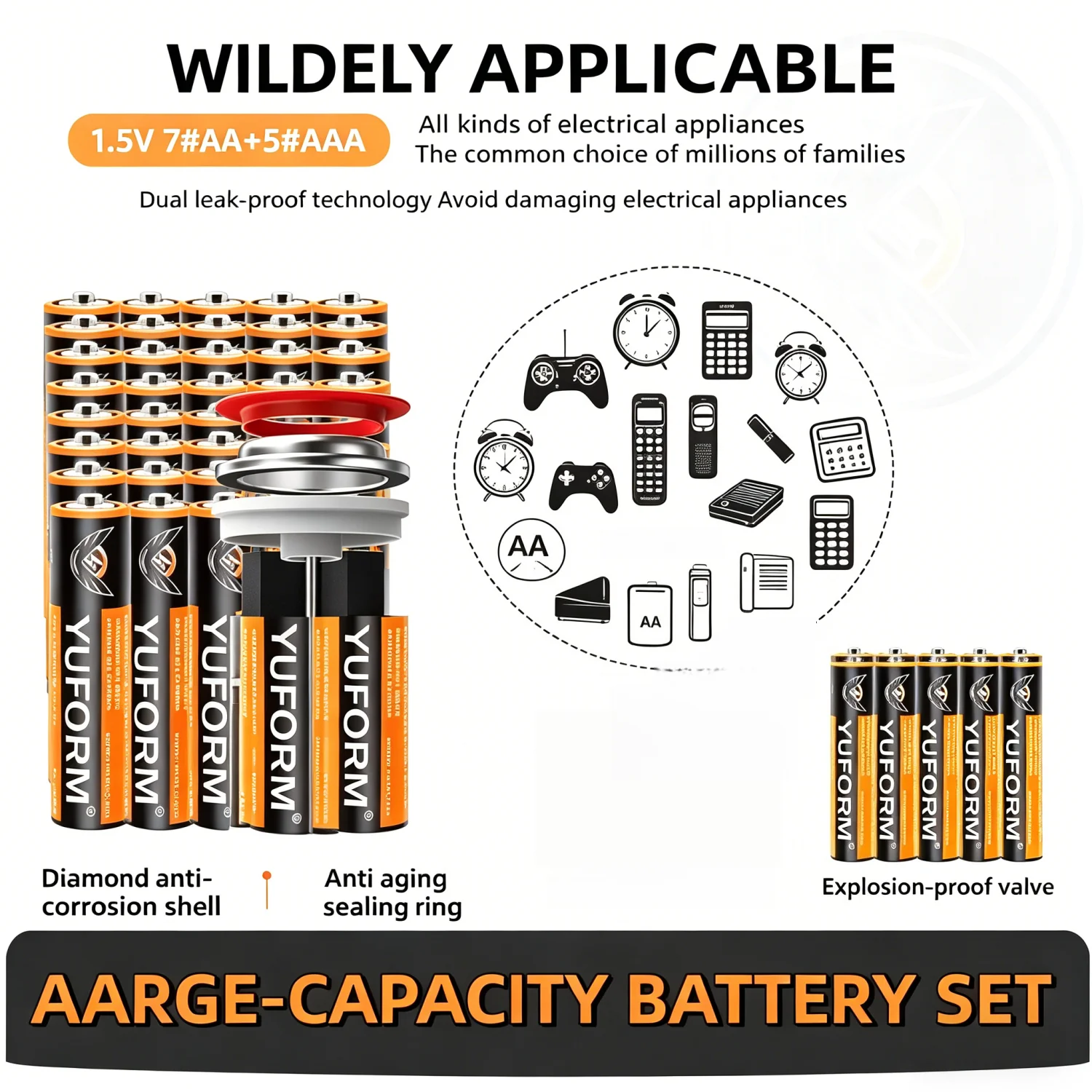 New AA AAA 1.5V Disposable Batteries Alkaline Dry Battery for LED Light Toys MP3 Camera Flash Shaver CD Player Wireless Mouse