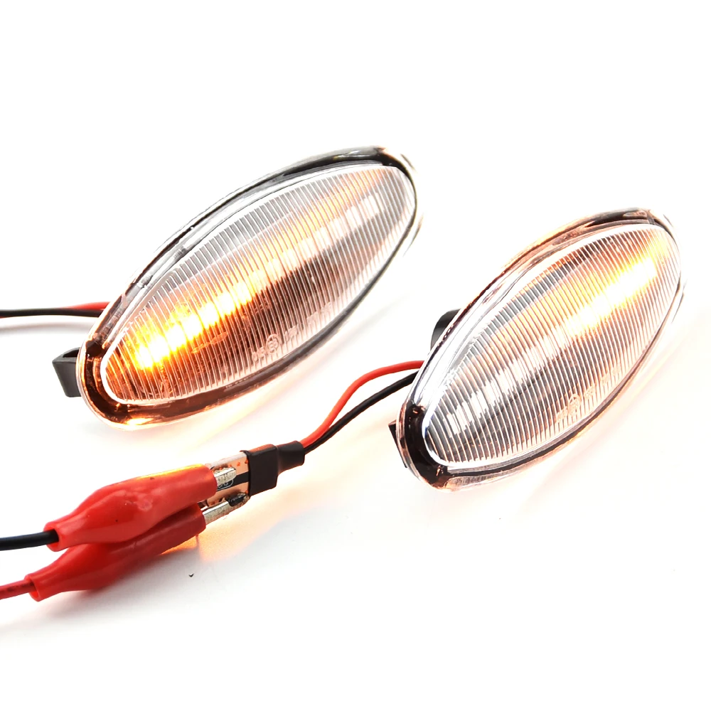 2PCS LED Dynamic Side Marker Turn Signal Indicator Light Sequential Blinker For Jaguar XK8 S-Type XK 8/XKR XJ X350