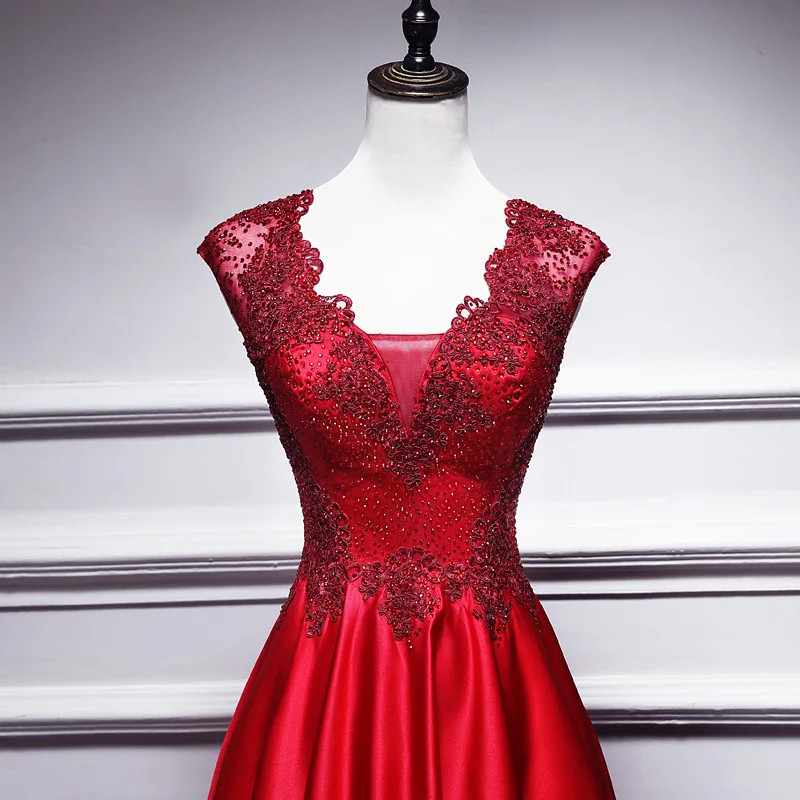 H19 New red toast dress bride dignitoso ed elegante lungo temperamento estate banchetto di nozze abito da sera gonna per le donne