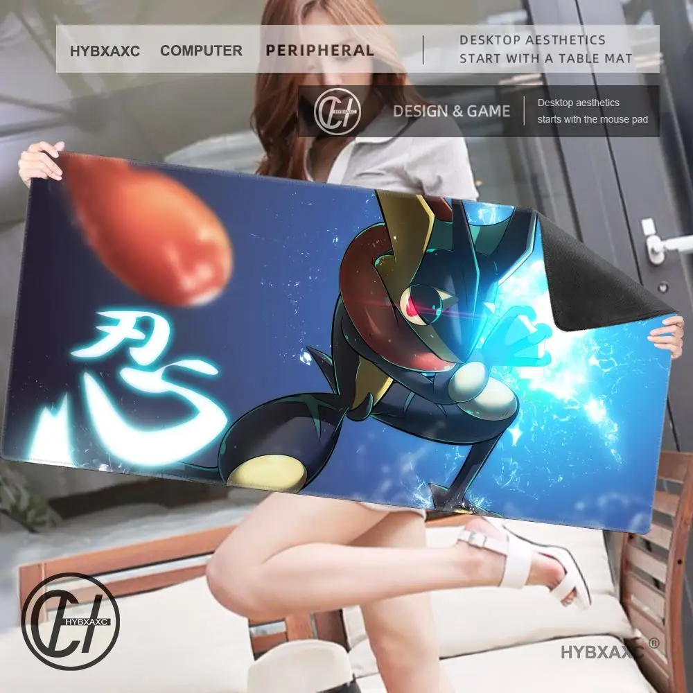 XXL Gamer Custom Mauspad P-Pokemon Greninja Schreibtischmatten HD Tastaturmatte Teppich Gamer Naturkautschuk Mäusepad Mousepad