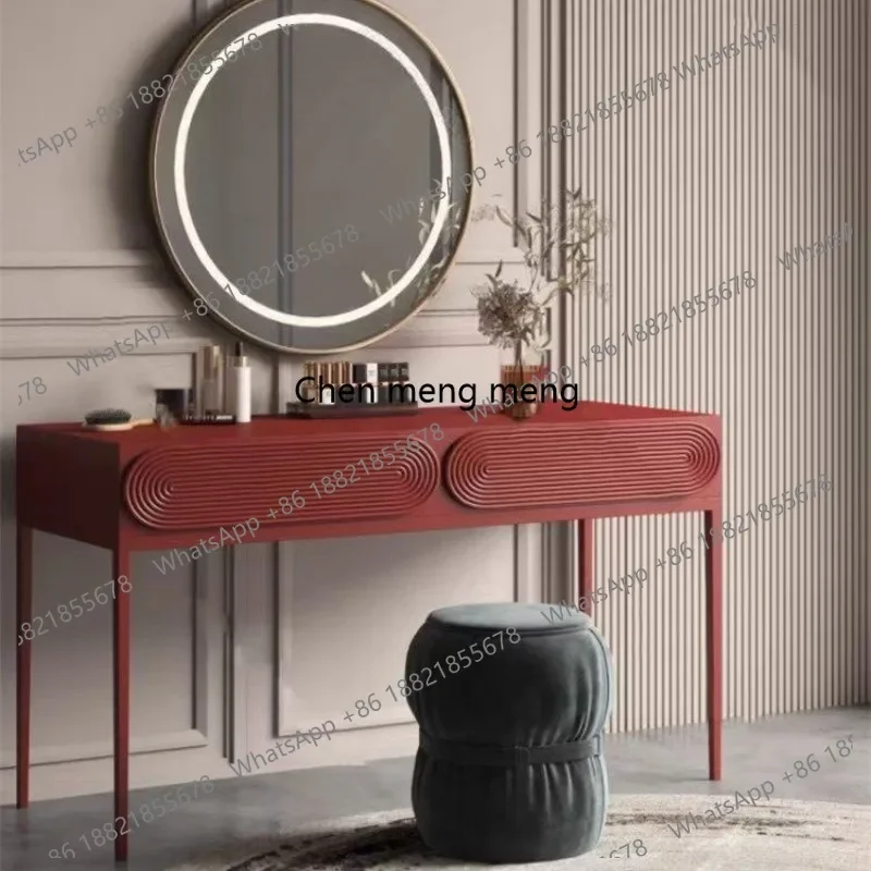Vintage Nordic Drawer Dresser Mirror Set Wood Make Up Dresser Table Bedroom Vanity Storage TocadorK178