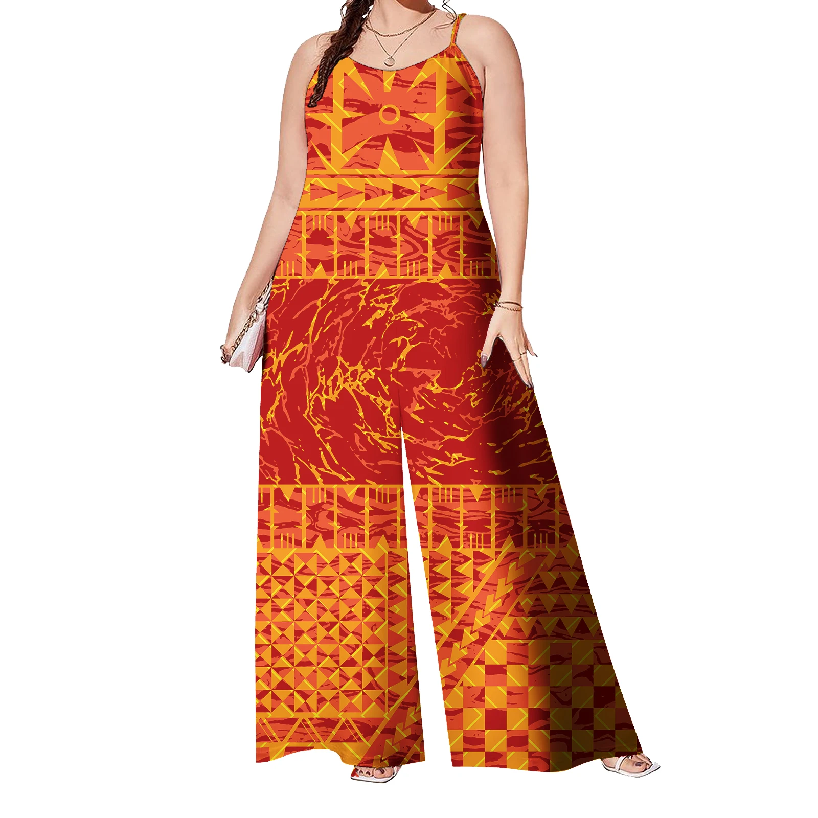 Plus Size Rompers Women Jumpsuit Party Casual Polynesian Tribal Design Custom Hawaii Island Adult Onesies One Pieces Jumpsuit