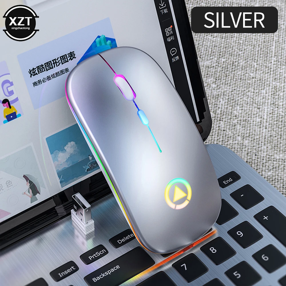 A2 Wireless Bluetooth Mouse Charging Mouse Ultra-thin Mute LED Backlight Game Mouse for Desktop Laptop Computer Accessories 마우스