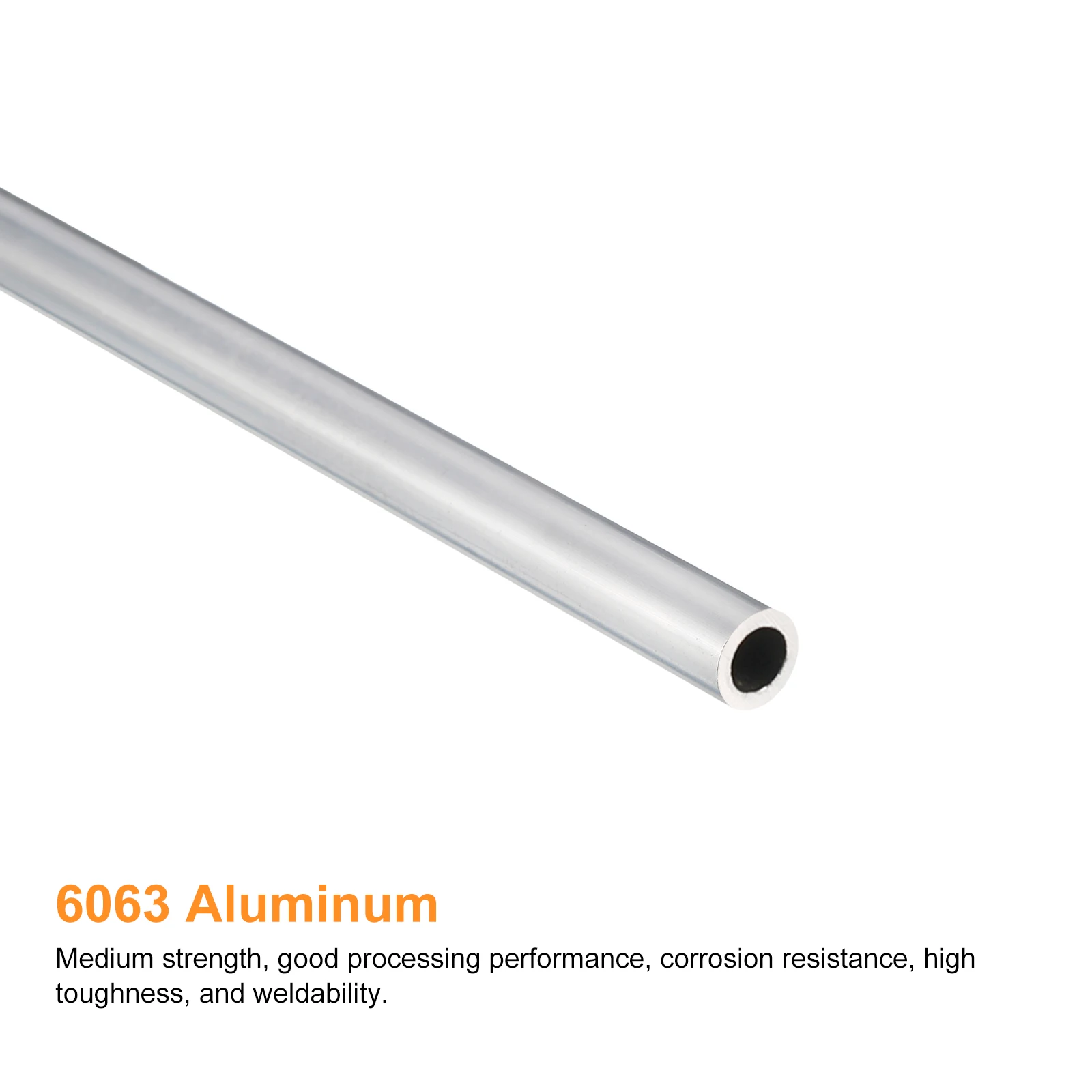 1Pcs 6063 Aluminum Tubes Aluminum Alloy Metal Pipe 3-25mm OD 2-34mm Inner Dia 400mm Length Round Tubing for Industry DIY Project