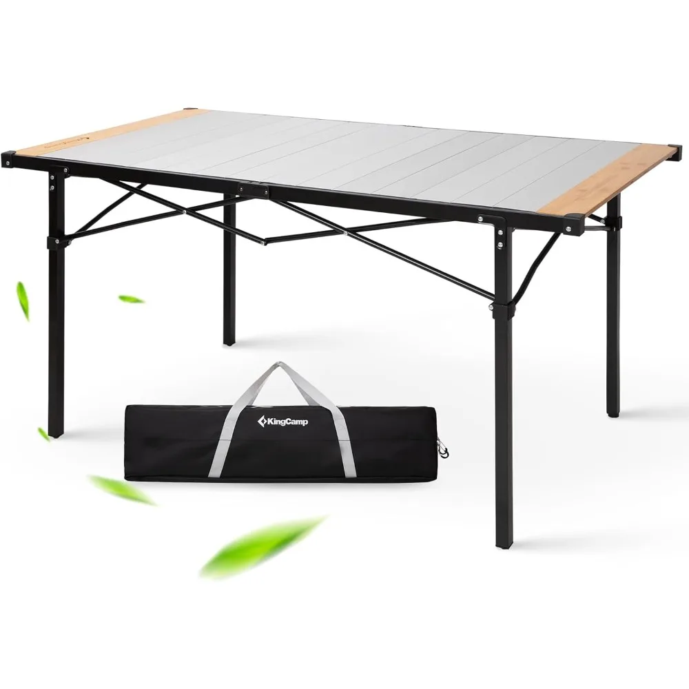 

Aluminum Folding Lightweight Roll Portable Stable Table for Camping Picnic Barbecue Backyard Party, Indoor & Outdoor, Oversize,