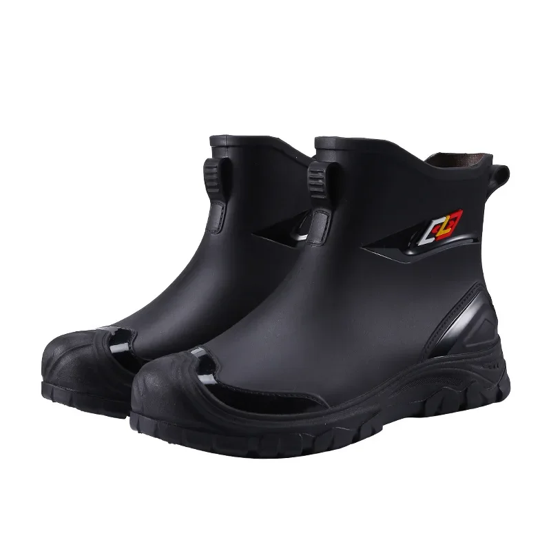 

Waterproof Men's Rain Boots Kitchen Anti-Slip Wear-Resistant Rubber Fiing Boots Car Wa very Labor Protection Water oes