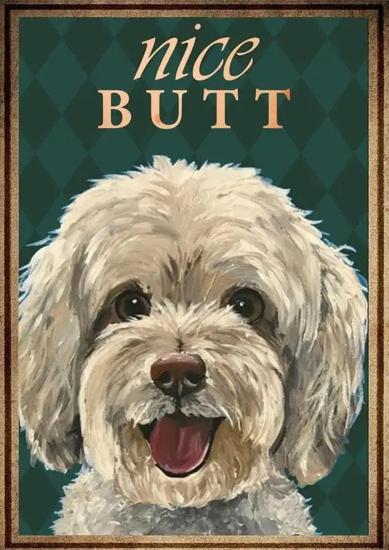 Metal Wall Art for Living Room Nice Butt Maltipoo Sign Vintage Tin Signs Vintage Funny Signs Unique Home Decorations Cute Wall D