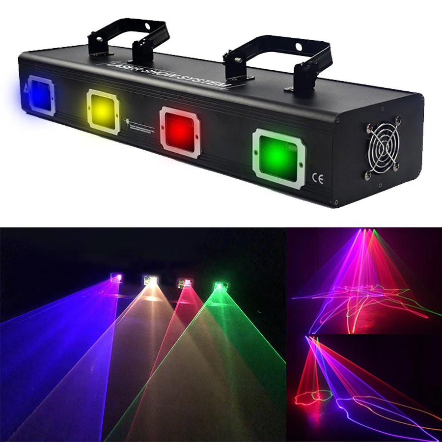 

4 Lens 30W Laser Stage Light 7CH DMX512 Sound Actived DJ Disco Party Show LED Effect Light Bar Club Colorful Flashing Stage Lamp