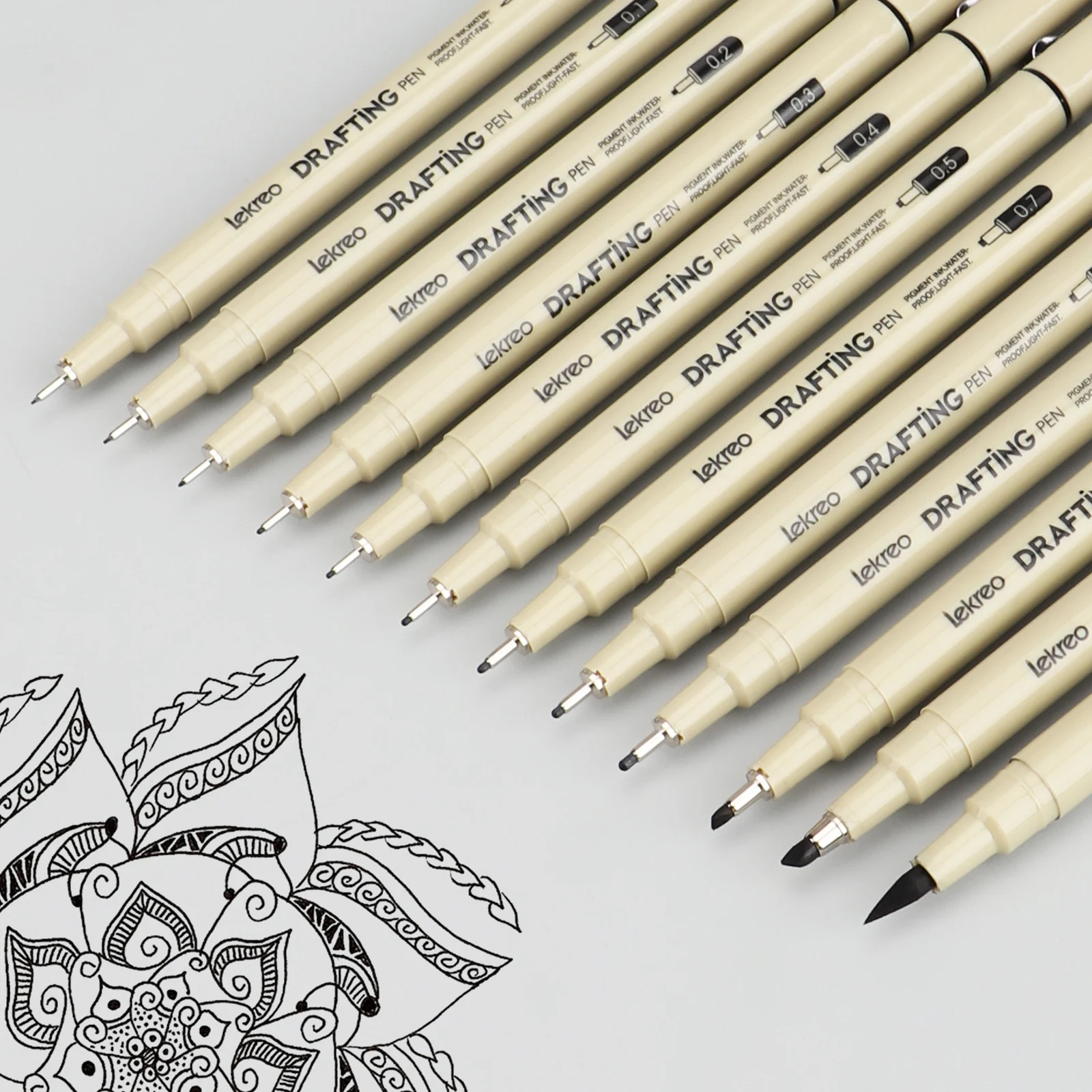 أقلام ليكريو مقاس 12 من ميكرون - قلم حبر أسود أركفال - أقلام للكتابة أو الرسم أو المجلات الرصاصية