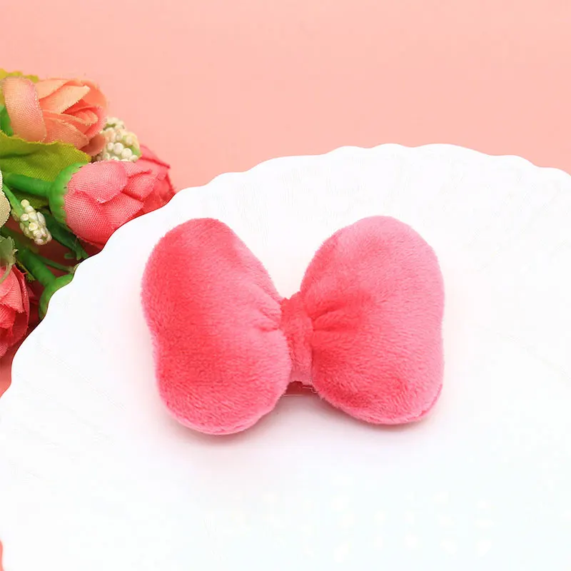 10 Stück rosa Schleifenapplikationen aus flauschigem Stoff, Cartoon-Motiv, einfarbig, zum Selbermachen, für die Dekoration von Kleidung, Schuhen und Hüten. – Detail 4