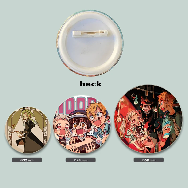 Anime Character Hanako-kun/Nene Yashiro/Kou Minamoto/Aoi Akane Lapel Pins Round Brooches Badge for Backpack Accessories Gifts
