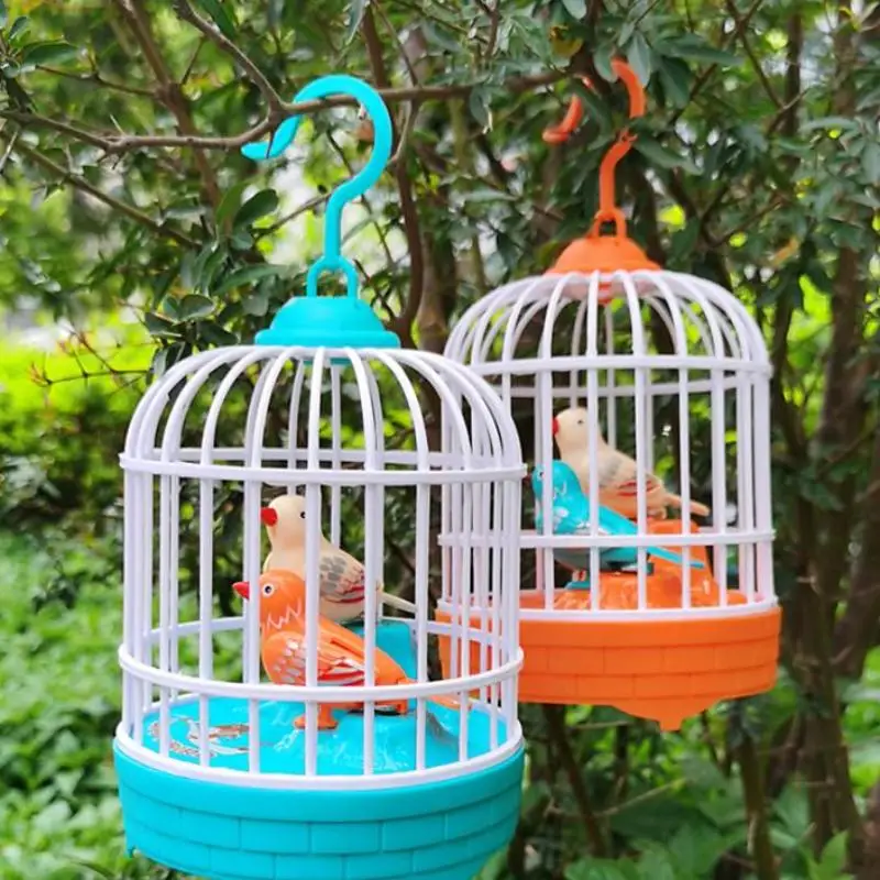 Hot Children's Bird Cage Toys Electric Talking Birds Move Sing Luminous Puzzle Musical Performance Accompany Plastic Toy