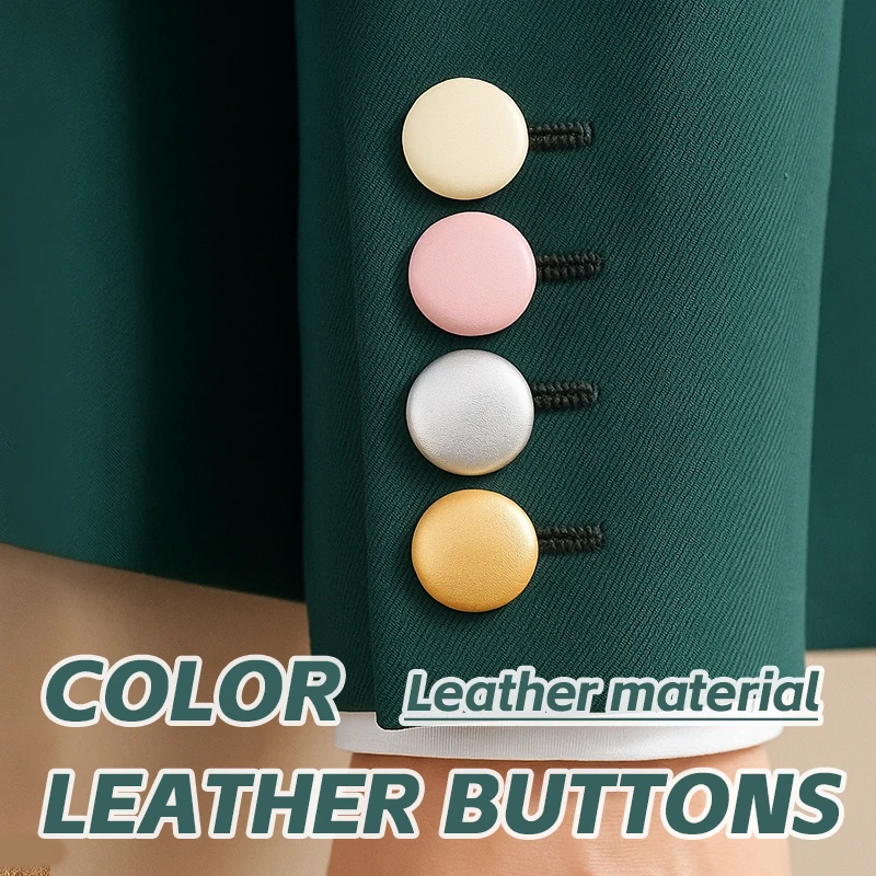 

50Pcs 11-28mm Color Leather Buttons Women Shirt Coat Replace Button Sofa Cover Home Textile Decor Buckle Handmade Craft Supplies