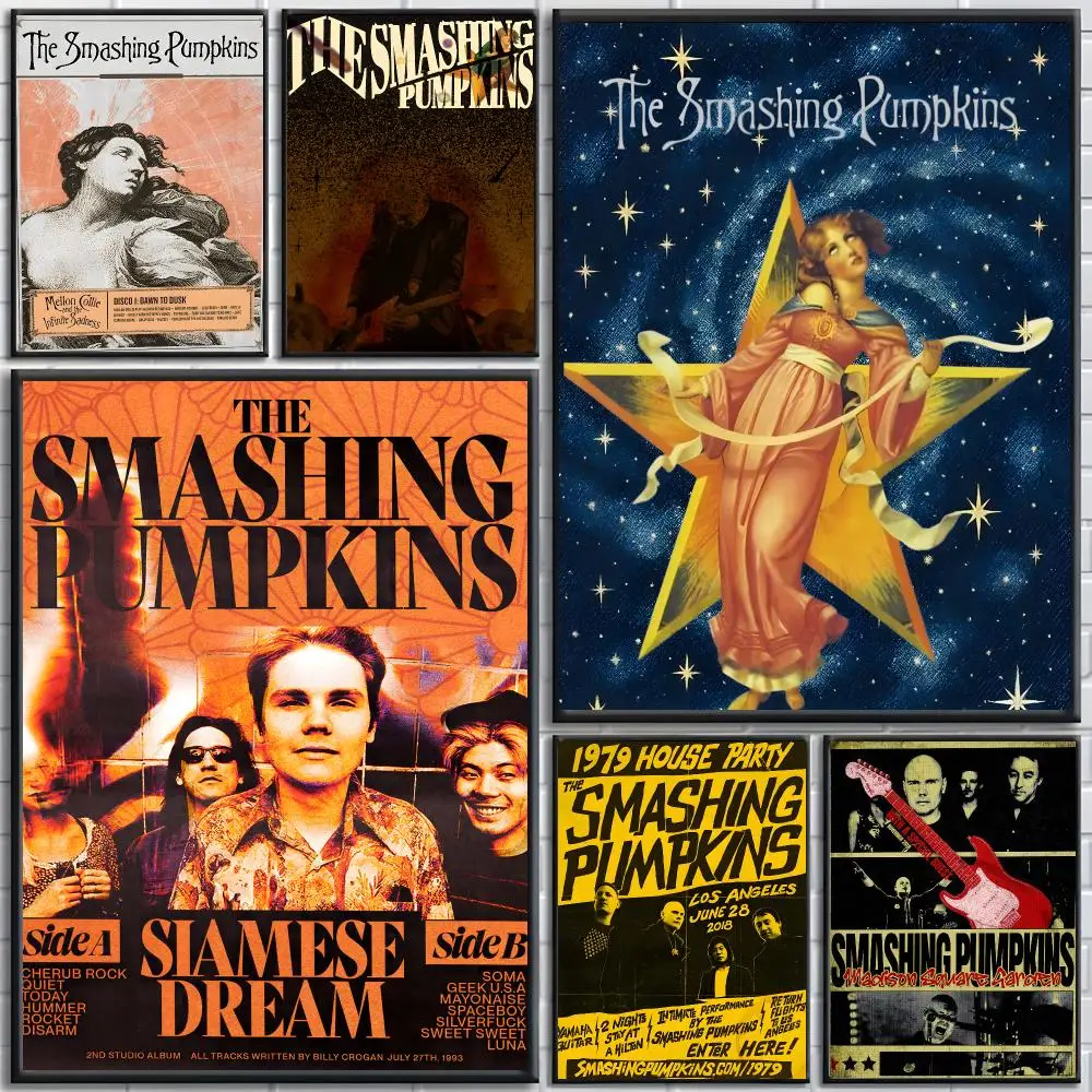 T-The Smashing Pumpkins Poster posters for bedrooms and living rooms high definition cartoon movie-themed wall art.