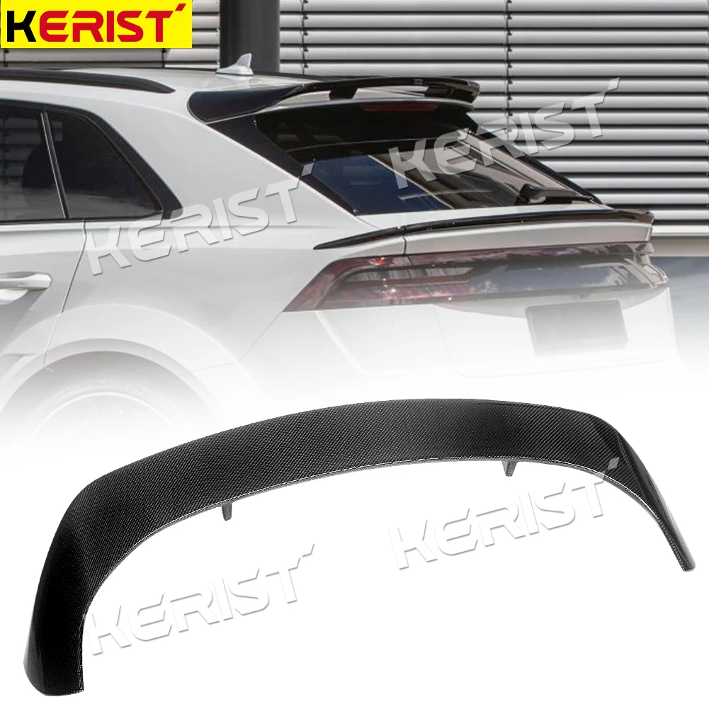 Carbon Fiber Rear Top Trunk Roof Lip Spoiler Wing Glossy Black for Audi Q8 SQ8 2018-up