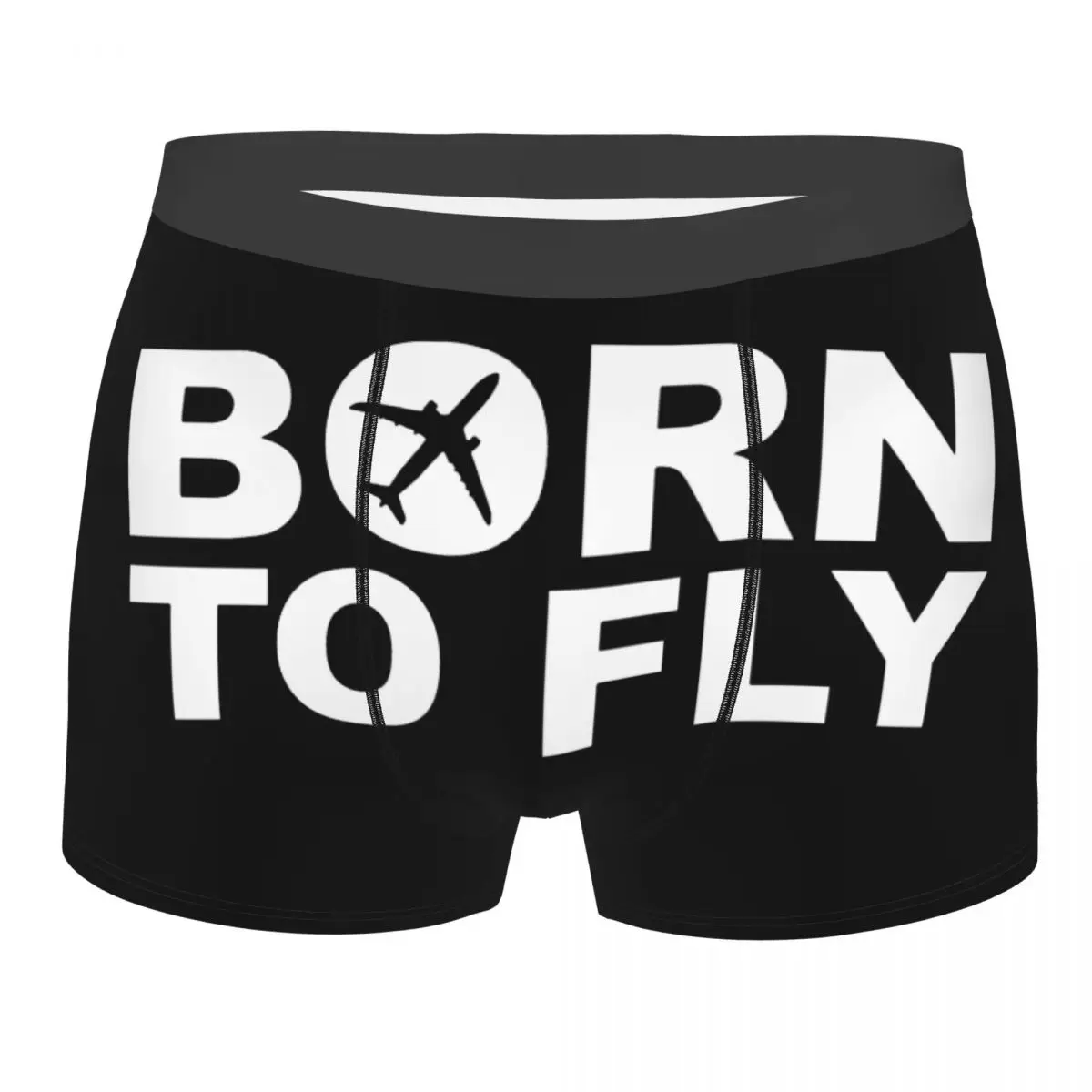 Born To Fly Flight Pilot Underwear Men Stretch Aviation Airplane Aviator Gift Boxer Briefs Shorts Panties Soft Underpants Homme