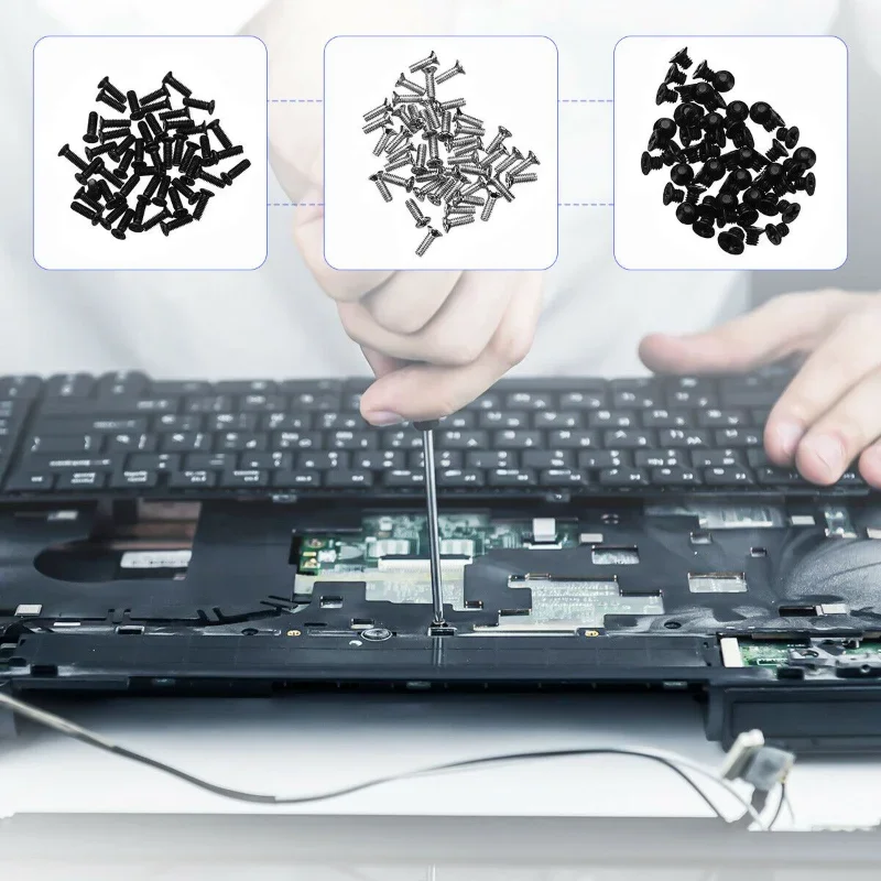 500pcs 18 Tipos Laptop Notebook Parafusos Set Substituição Computador Montar Reparação Parafusos Fastener Set para Reparação Sunglass Telefone