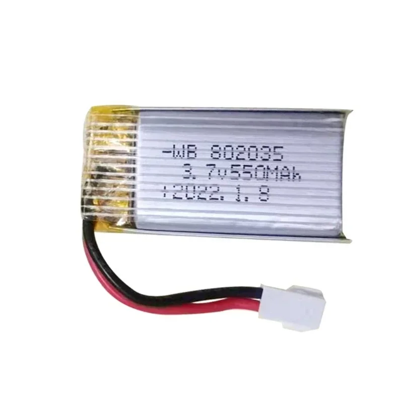 3.7V 500mAh 802035 Battery Lithium Battery for High Magnification Drones Battery for Aircraft Model Accessory