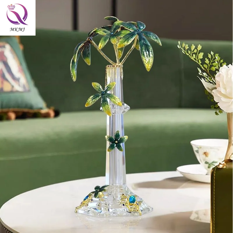 Painted Glass Wealth Tree Flower Vase Ornament Home Decoration Crafts Enamel Colored Glass Vase for Light Luxury Desktop Decor