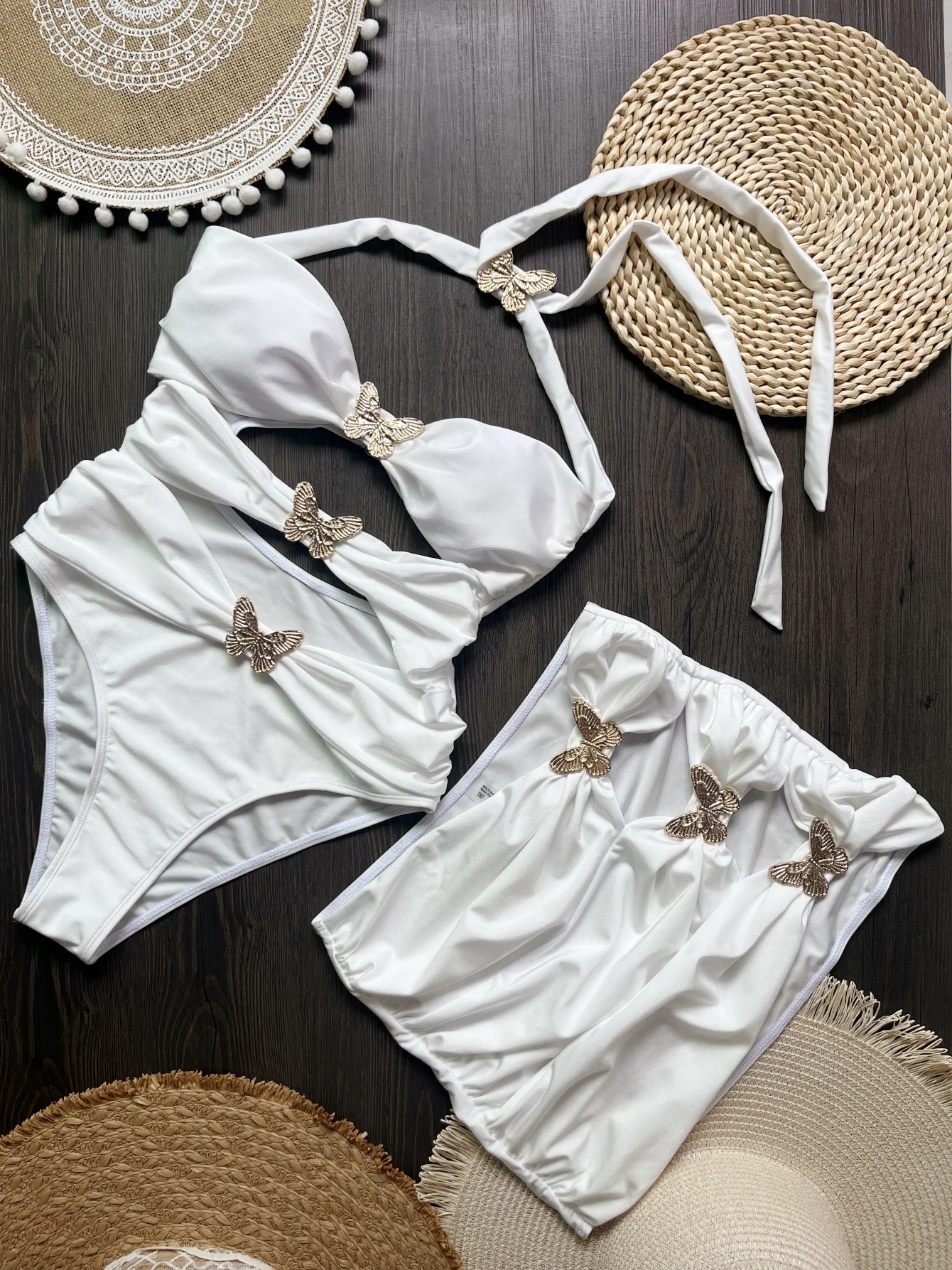 Sexy Schmetterlings-Bikini-Set mit Rock, zweiteiliger Damen-Badeanzug, 2026 Neu, High-Fork-Rock-Set, Biquini Bademode