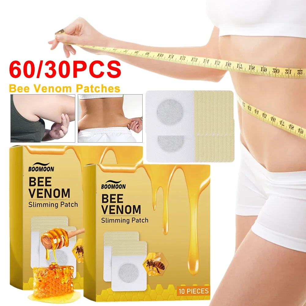 30/60pcs Bee Venom Patches Fast Burning Fat Bee Venom Lymphatic Patches Improve Stomach Belly Slimming Patch for Female Male