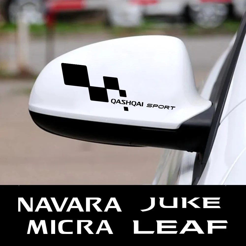 For Nissan Qashqai 350Z Pathfinder Kicks 370Z nv200 Juke Leaf Micra Car Stickers Auto Rearview Mirror Reflective Vinyl Decals