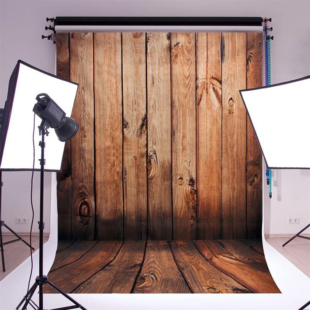 

Wood Floor Photography Backdrop Red Wood Photo Props Studio Background Realistic Waterproof Artistic Effect