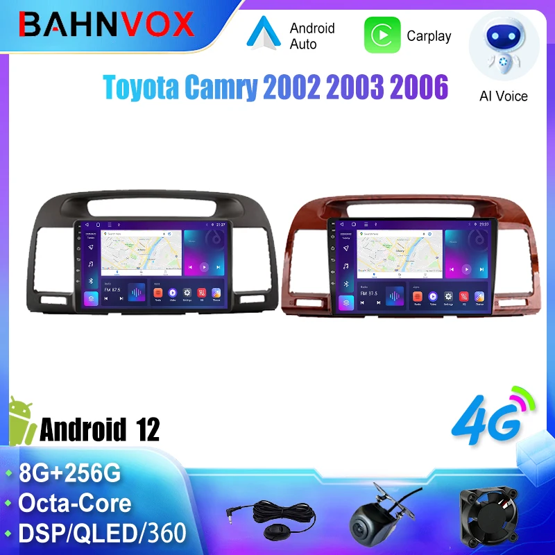 

Android Car Radio Carplay for Toyota Camry 2002 2006 GPS Navigation Multimedia Player Stereo screen tape recorder Head Unit 4G