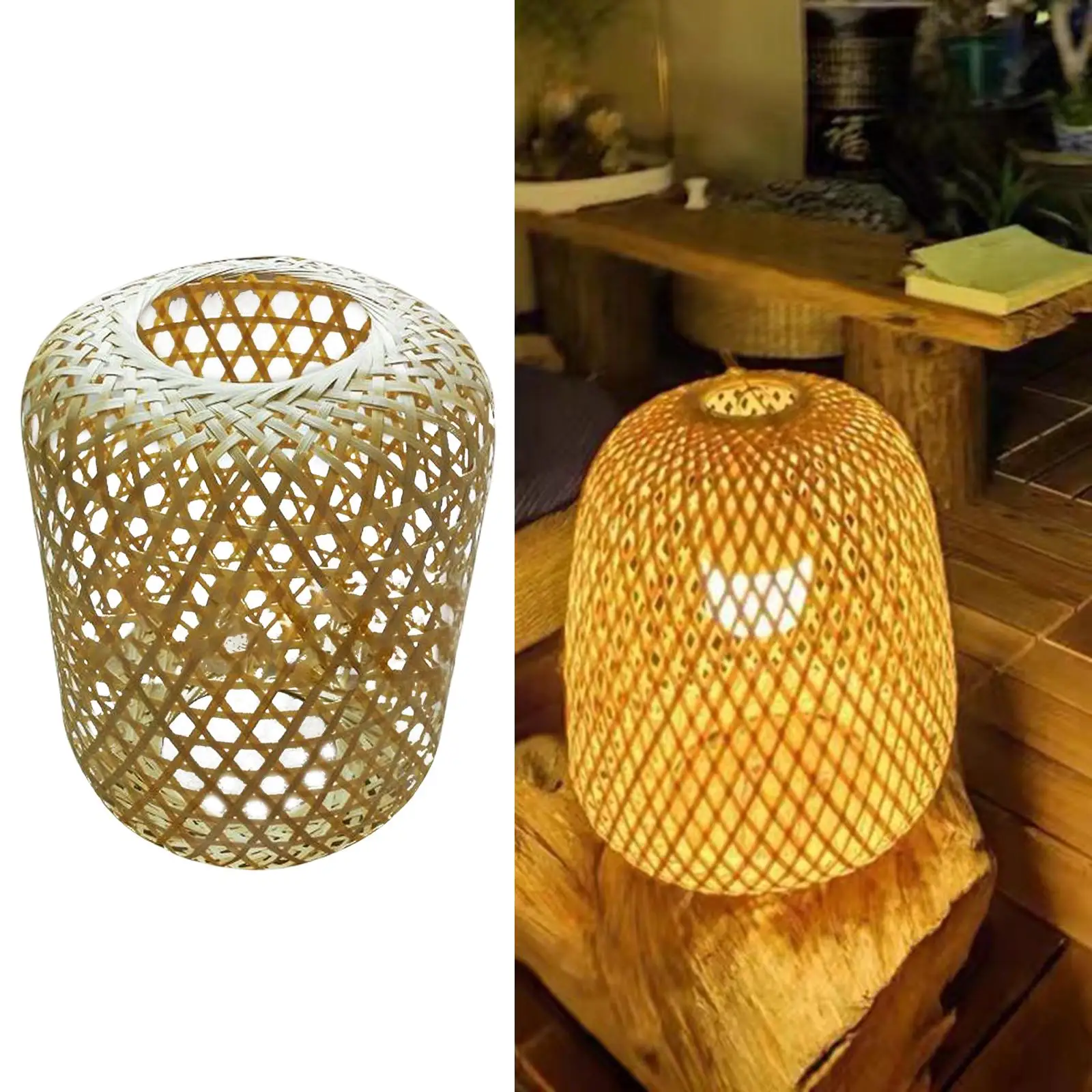 

Rustic Bamboo Lamp Shade Ceiling Light Fixture Cover Pendant Light Dorm Room