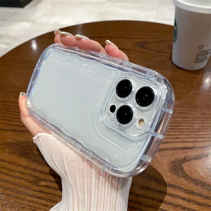 Transparent Soap Soft Case For iPhone 16 15 14 13 12 11 Pro Max XR XS MAX 7 8 PLUS MINI Camera ProtectionAirbag Shockproof Cover