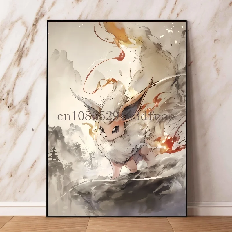 Classic Anime Pokemon Canvas Painting Pikachu Charizard Bulbasaur Poster Print Watercolor Wall Art Picture Home Decor Kids Gifts