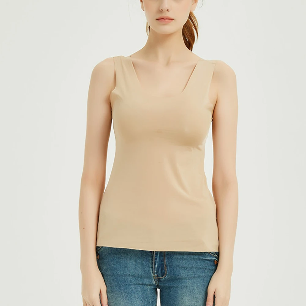 Solid Seamless T Shirts Women Tank Tops Soft Elastic Vest Shirt Camisole Female 16 Color S-2XL No-trace Tops Aesthetic Clothes