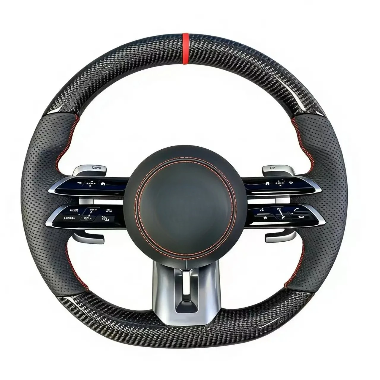 For GT E260  E300 E320 E350 E400 E450  W212 W213 Custom Black Carbon Fiber Leather Steering Wheel for E Car