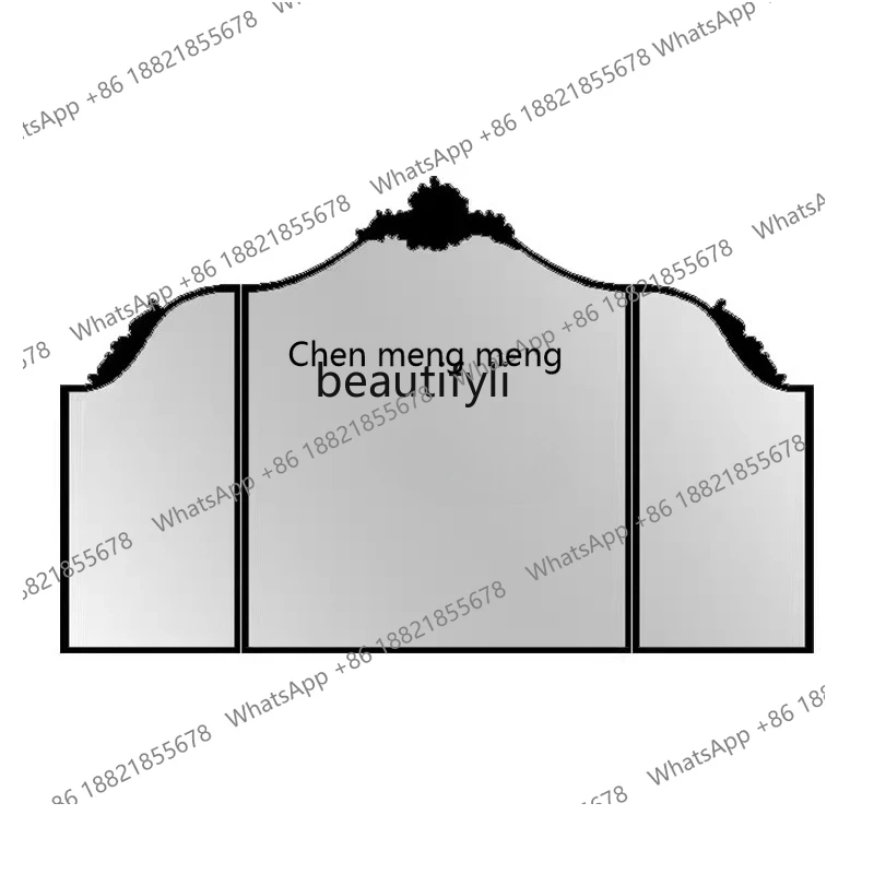 X  Three-sided folding mirror carved dresser makeup mirror desktop three-fold mirror living room