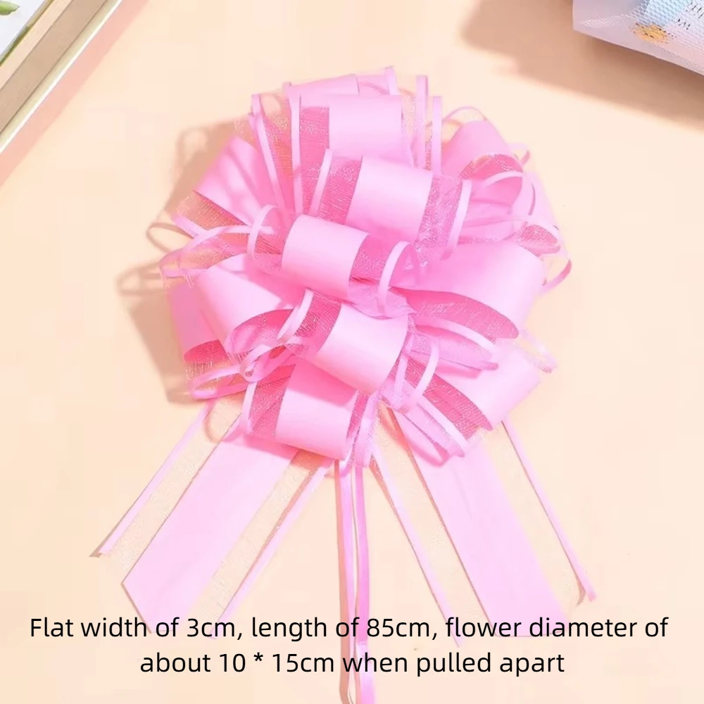 5Pcs New DIY Wedding Car Ribbon Gift Wrap Craft Flowers Wedding Car Bow Ribbons Wedding Pull Bow Flower Wedding Car Decor