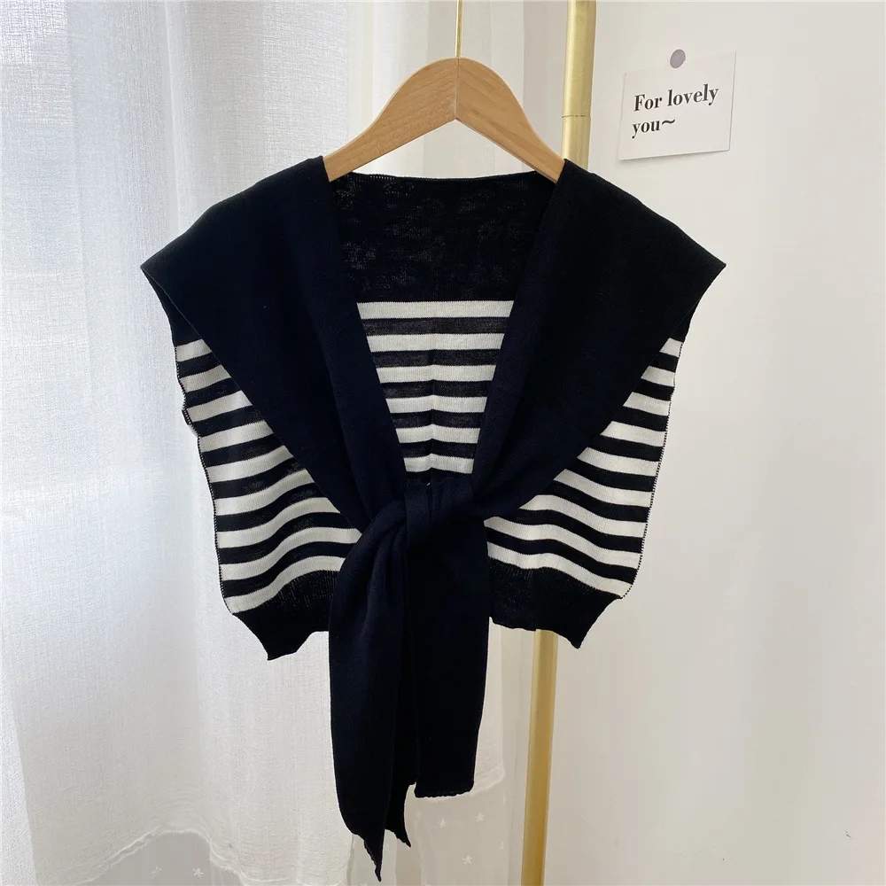 Poncho Cloak Korean Air-conditioned Rooms Knitted Shawl Women's Spring and Autumn Knitted Cross Shawl Fashion Wrap Solid Scarf