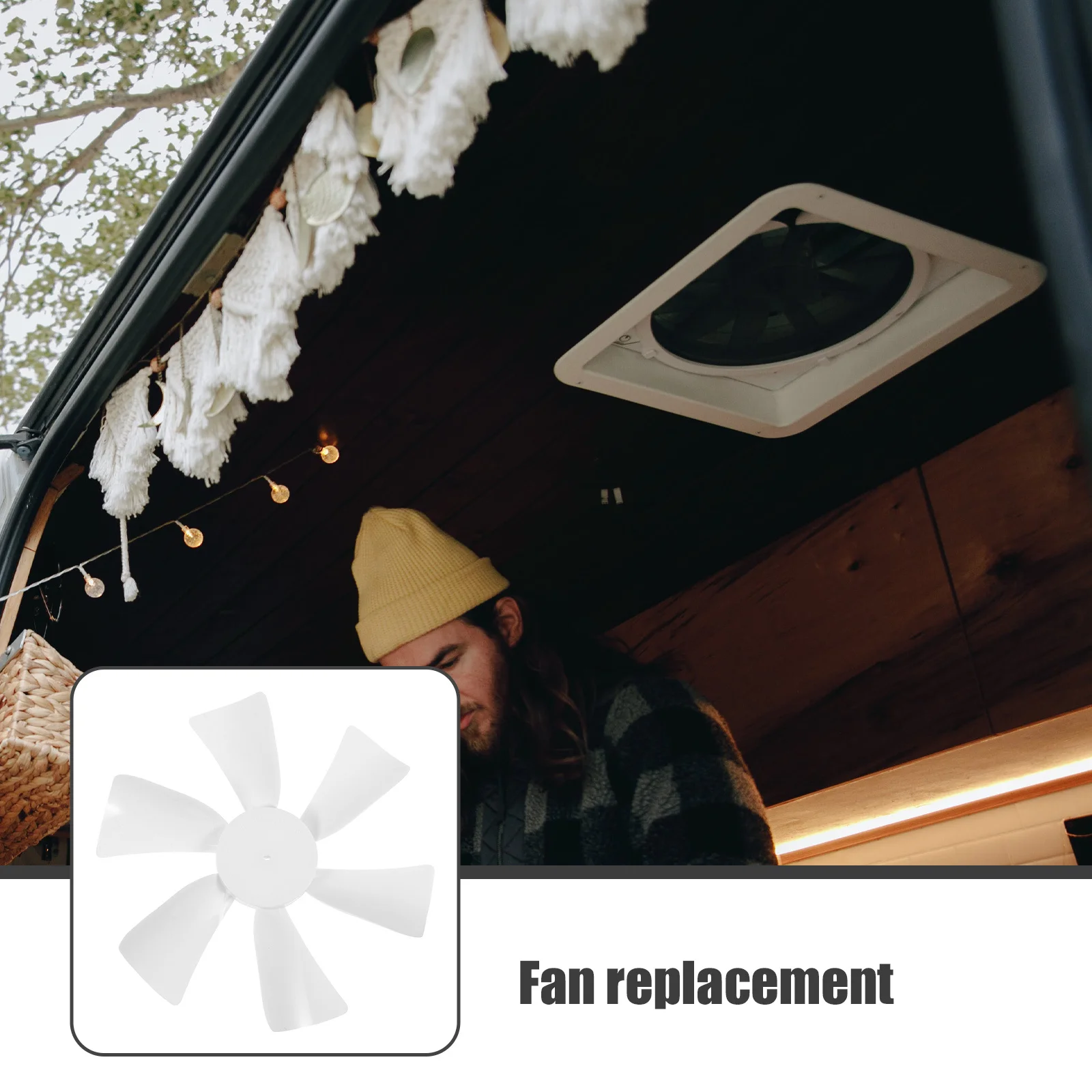 

6 Inch Rv Vent Fan Blades Replacement Heavy Duty Plastic Fan Blade for Camper Trailer Ceiling Exhaust Reliable