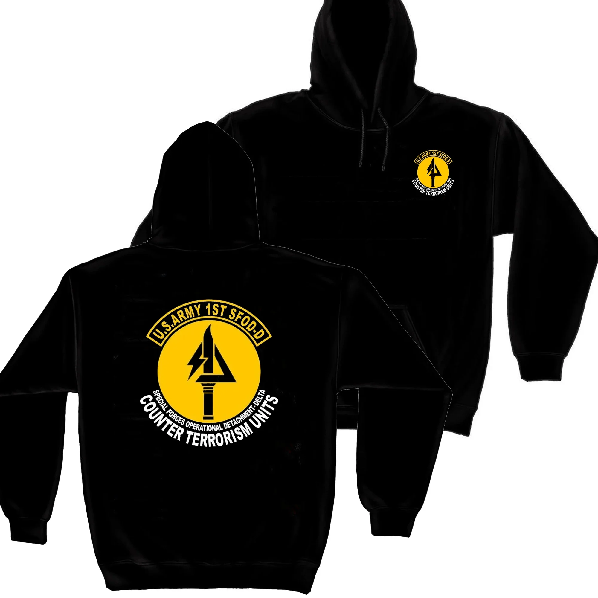 US Army 1st Special Forces Operational Detachment Delta Force Pullover Hoodie 100% Cotton Military Style Casual Mens Sweatshirts