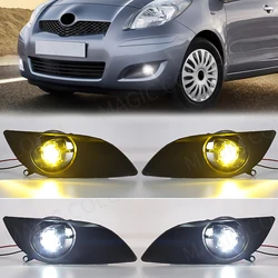 Car Fog Lamp Assembly For Toyota Yaris Hatchback 2009 2010 2011 Halogen Yellow White Lens DRL Daytime Running Light Waterproof