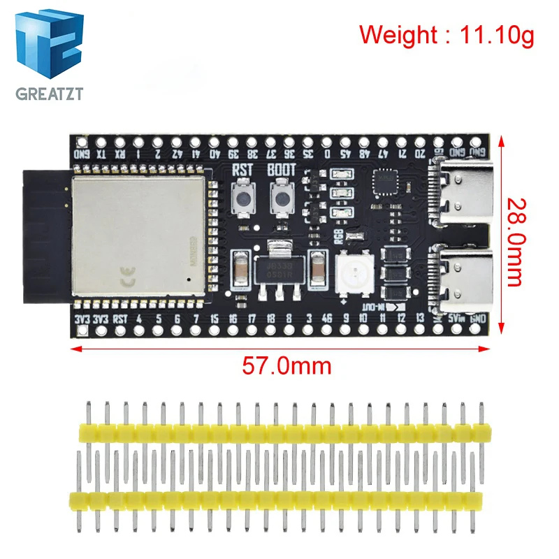 GREATZT ESP32-S3-DevKitC-1 ESP32-S3 WiFi Bluetooth-compatible BLE 5.0 Mesh Development Board ESP32 Wireless Module N16R8