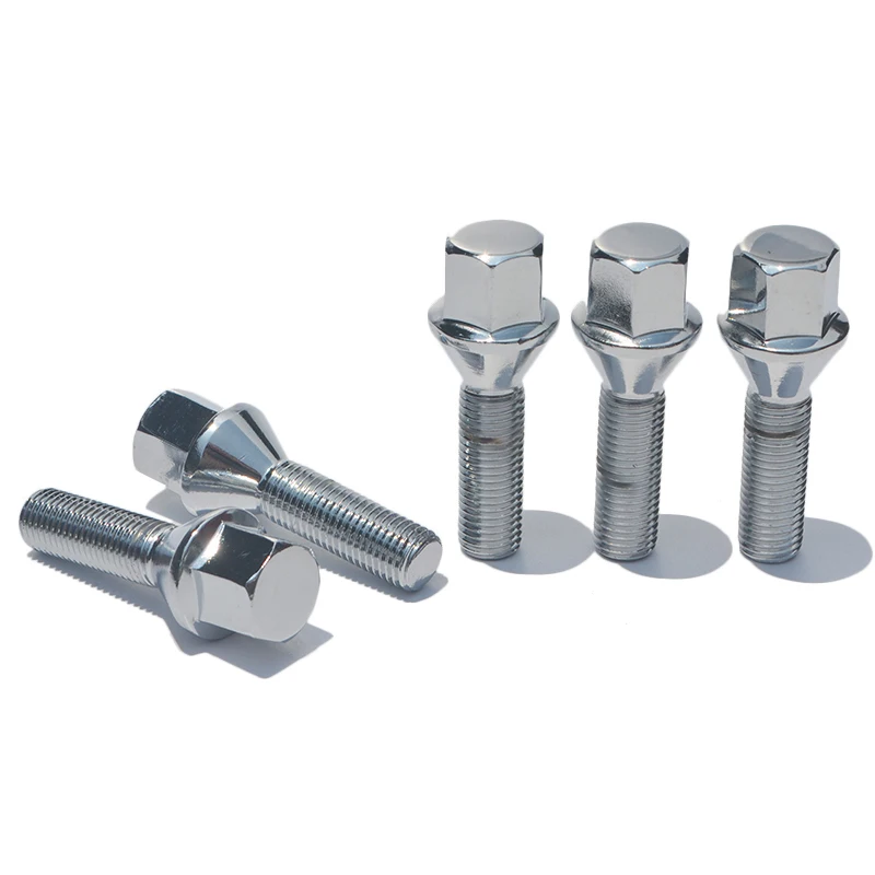 

5PCS 12x1.5| 12x1.25| 14x1.5| 14x1.25 |40mm |45mm| 50mm| 55mm Cone Seat Car wheel spacer adapter wheel bolts For BMW Volkswagen