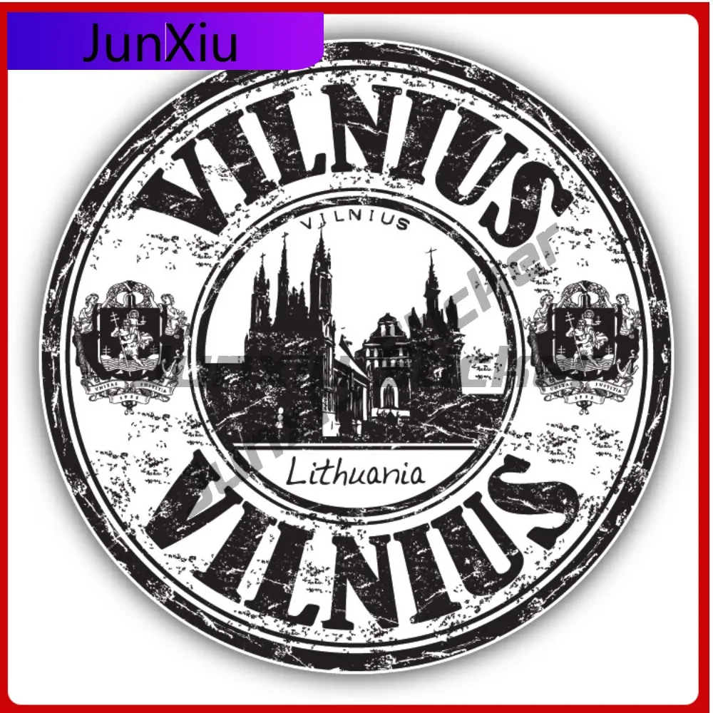 

Vilnius Lithuania Creative Sticker Stamp Car Decal Bumper Stickers Cute Style Helmet Use For Laptop Su Auto Styling Accessory