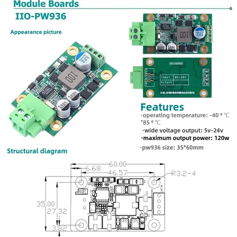 【RECOMENDAR】Industrial Grade DC-DC Step-Up/Step-Down Regulator Module Wide Input Voltage 9-36V Output Options 5V 12V 19V 24V Hig